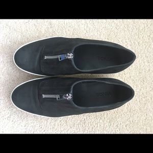 Vince black suede zip Warner